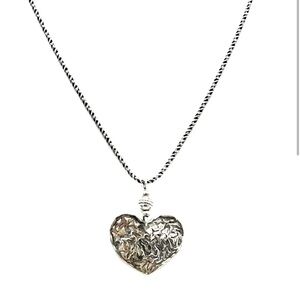 Silpada NEW Vintage Oxidized Sterling Silver Filagree Heart Cut Out Necklace
